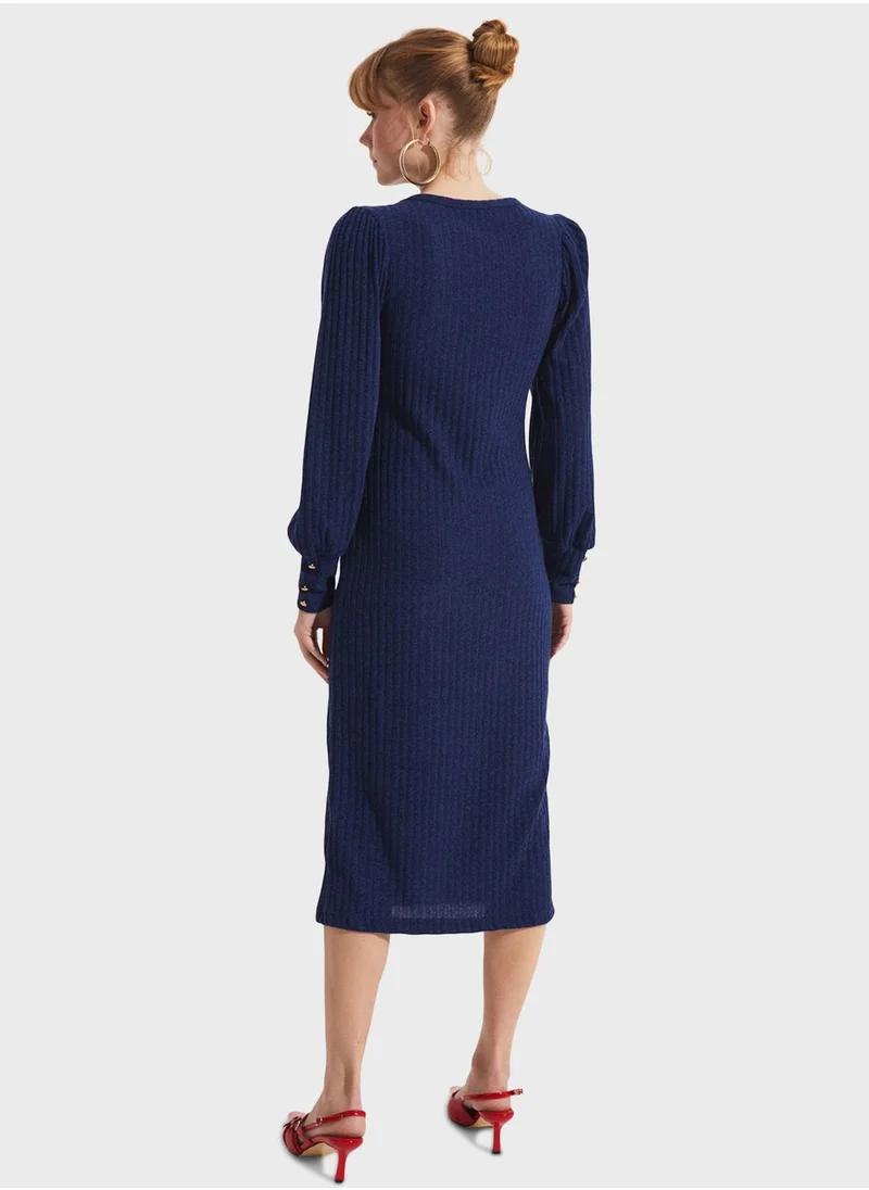 JUNE Ribbed Knitted Dress