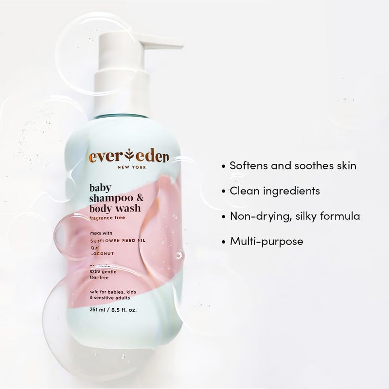 Evereden Baby Bathtime DUO Baby Lotion for Newborn and 2in1 Newborn Shampoo and Body Wash Set Soothing Cleansing Hydrating Shampoo and Lotion - Image 4