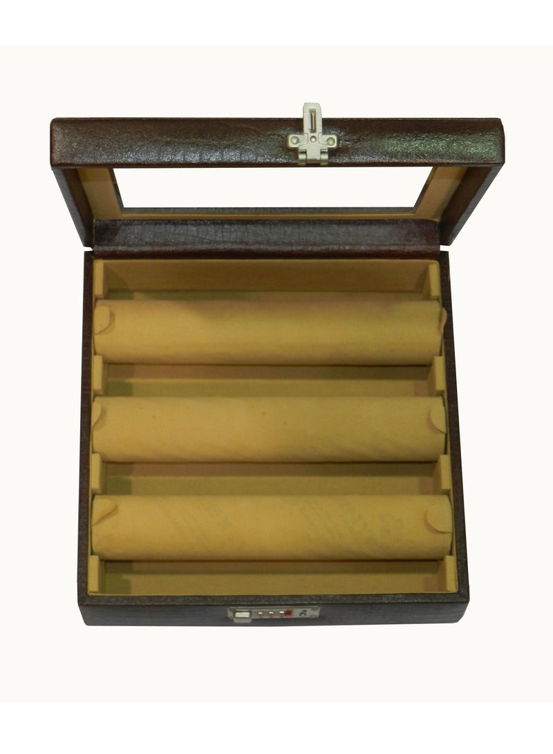 LAVERI LEATHER Laveri Genuine Leather Bracelet Jewelry Box with 3 Removable Rolls - Holder Stores Bracelets, Bangles & Watches Bangle Vanity Box REMOVABLE Vanity Box Removable Vanity Box - Image 2
