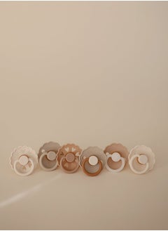 FRIGG Round Latex Baby Pacifier 0-6M 6-Pack Cinnamon Charm - Size 1  - Image 5