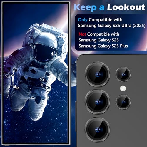 imluckies for Samsung Galaxy S25 Ultra Camera Lens Protector, AR+AF Tempered Glass & 9H Anti-Scratch Metal Individual Lens Cover, HD Clear Camera Protection for S25Ultra, Titanium Black - Image 2