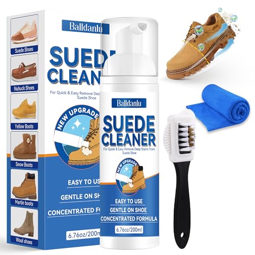 Balldanlu Suede and Nubuck Cleaner, 6.76 Oz Suede Shoe Cleaner with Brush and Towel, No-Rinse Foam Shoe Cleaner Kit for Leather, Boots, Knit, Canvas, Nubuck, Fabric, Tennis - Image 1