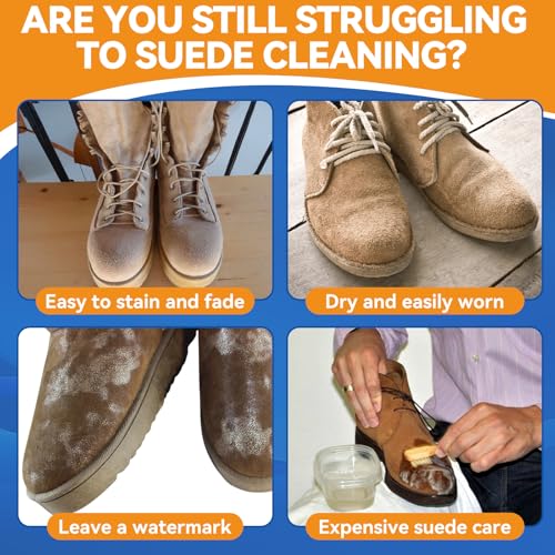 Balldanlu Suede and Nubuck Cleaner, 6.76 Oz Suede Shoe Cleaner with Brush and Towel, No-Rinse Foam Shoe Cleaner Kit for Leather, Boots, Knit, Canvas, Nubuck, Fabric, Tennis - Image 2