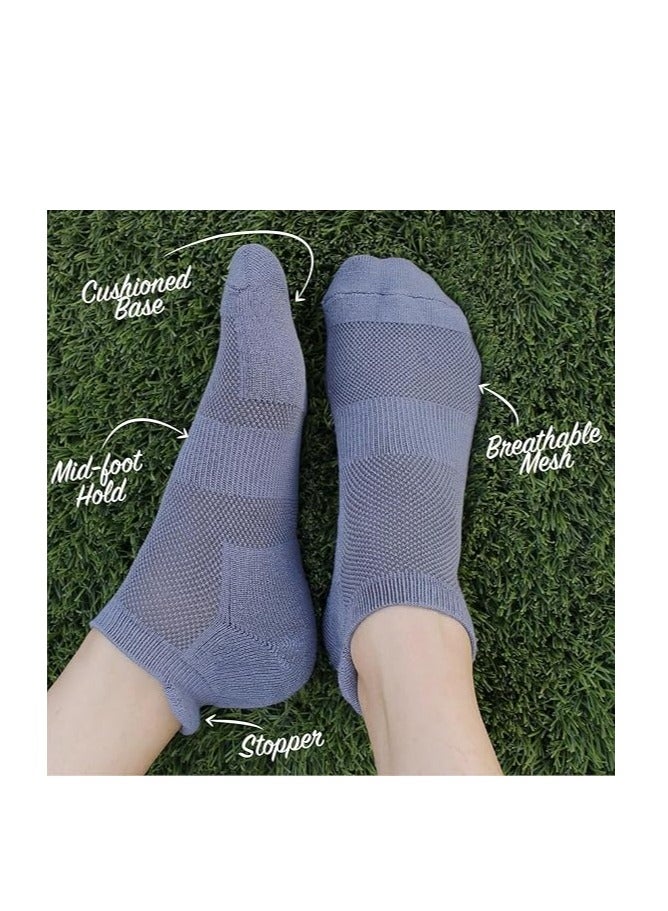 Diamond Toe 6 Pairs Men's Ankle Stopper Cushioned Socks - Comfortable & Breathable Athletic Sports Socks For Men - Size EU 40-45 (Multi - 6 Pairs) - Image 2