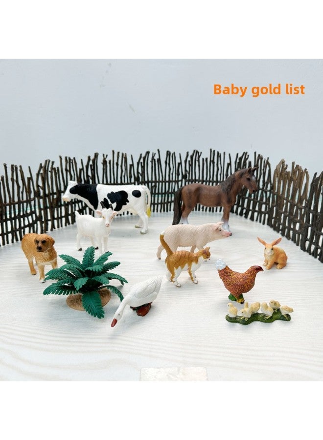 Simulation Farm PVC Small Animal Farm Poultry Toy Simulation Rabbit Cat Cattle Horse Sheep Chicken Duck Goose Dog Model-Color:M4172 Hen (2)(13.1g) - Image 2
