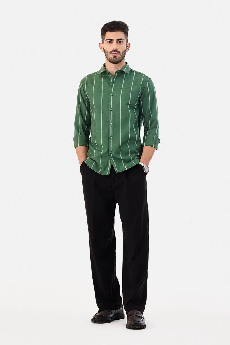 سنيتش قميص قطني مخطط بقصة ضيقة