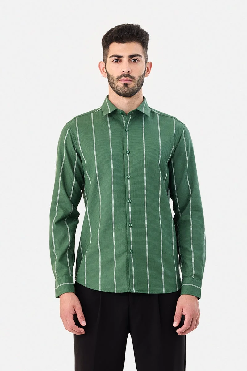 SNITCH Stripes 100% Cotton Slim Fit Shirt