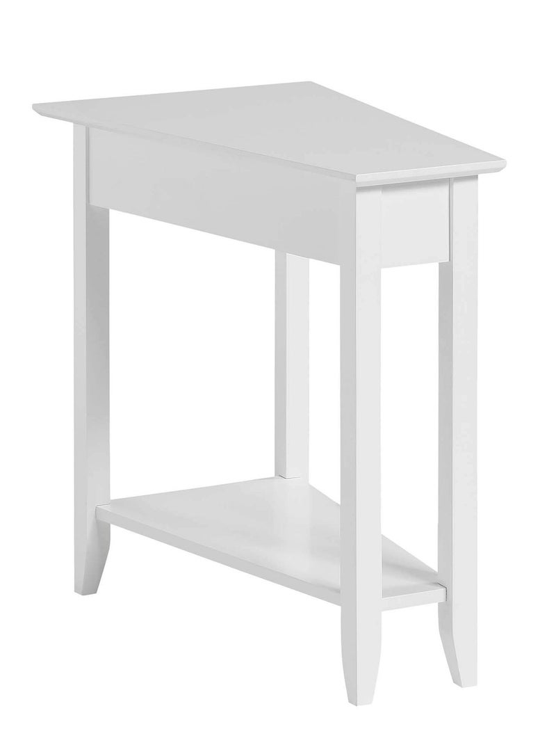Convenience Concepts American Heritage Wedge End 24 Classic Living Storage Shelf Side Family Room Bedside Table White