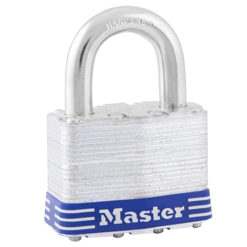 Master Lock 5D Outdoor Padlock with Key, 1 Pack, Silver - Image 1