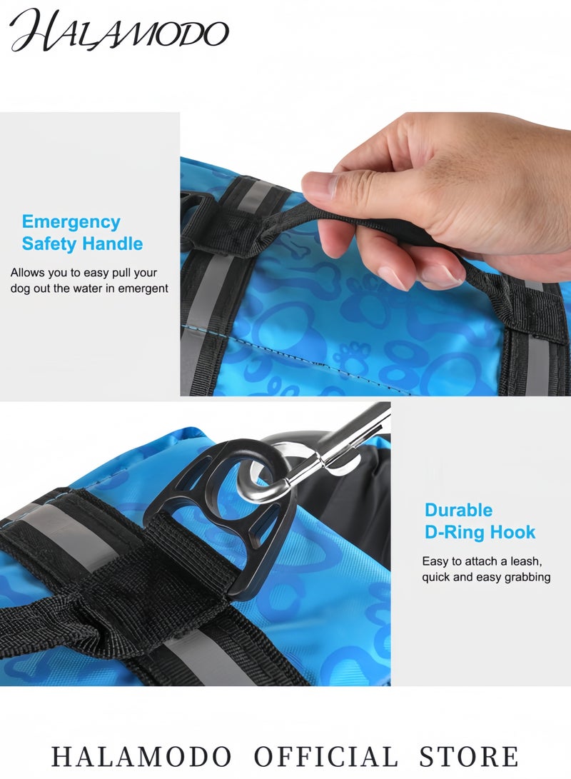 HALAMODO Pet Life Jacket Adjustable Safety Vest for Dogs and Cats Reflective Swim Vest for Boating Pet Lifesaver Swimsuit with Handle Flotation Coat for Swimming  - Image 3