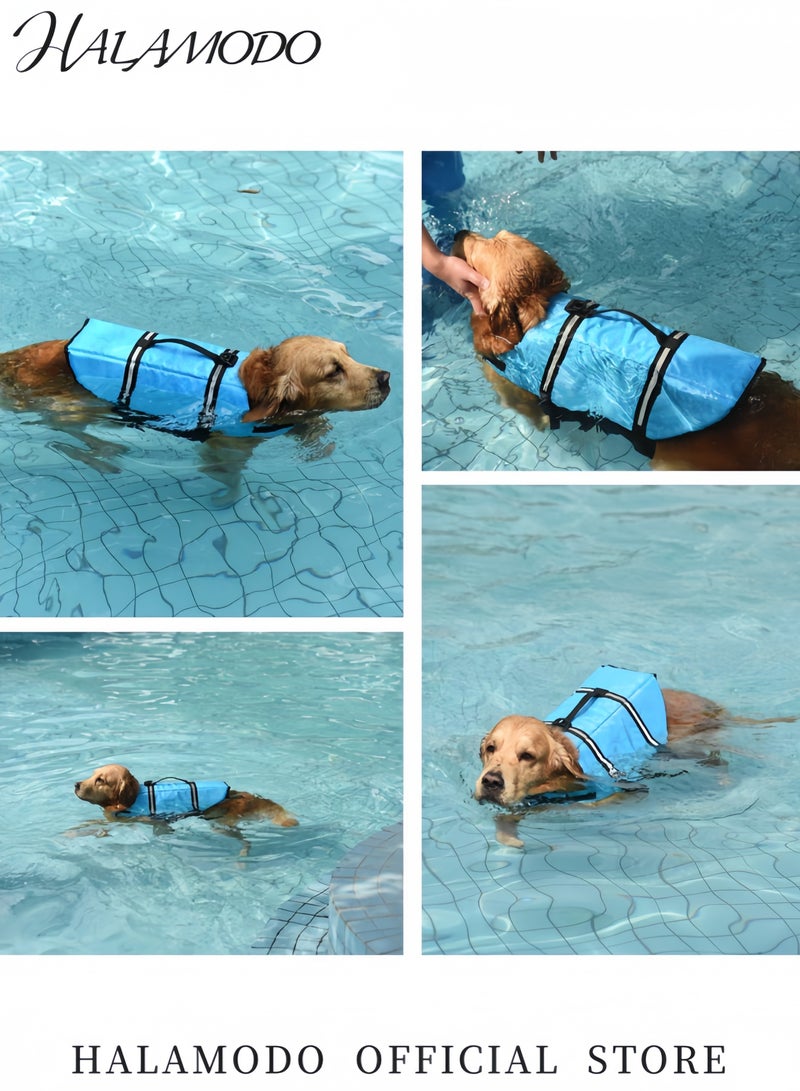 HALAMODO Pet Life Jacket Adjustable Safety Vest for Dogs and Cats Reflective Swim Vest for Boating Pet Lifesaver Swimsuit with Handle Flotation Coat for Swimming  - Image 5