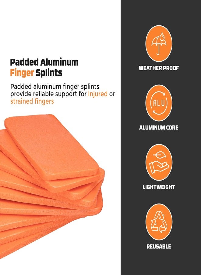 Primacare IS-5202 (Pack of 10) Padded Aluminum Finger Splints, Finger Brace for Pain Relief Sport Injuries, Basketball, Finger Buddy Wraps for Broken, Swollen Fingers or Dislocated Joint, 2", Orange - Image 2