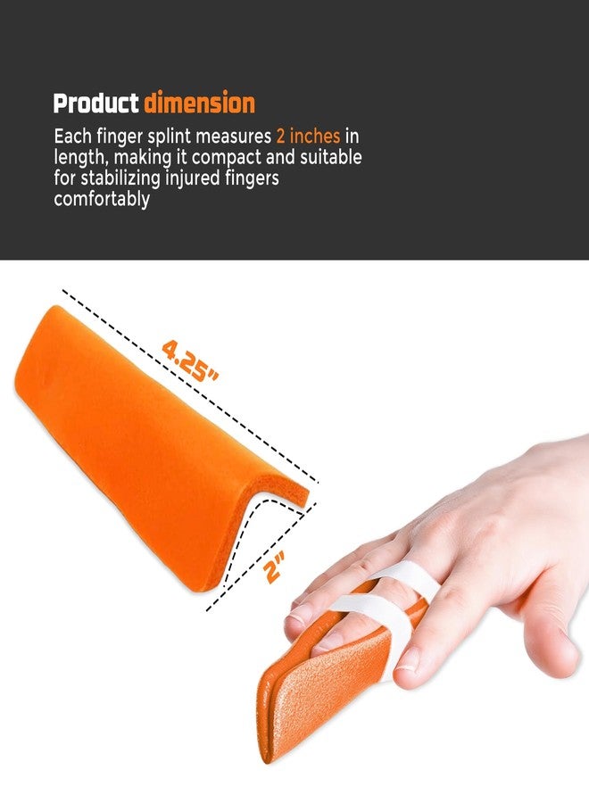 Primacare IS-5202 (Pack of 10) Padded Aluminum Finger Splints, Finger Brace for Pain Relief Sport Injuries, Basketball, Finger Buddy Wraps for Broken, Swollen Fingers or Dislocated Joint, 2", Orange - Image 4