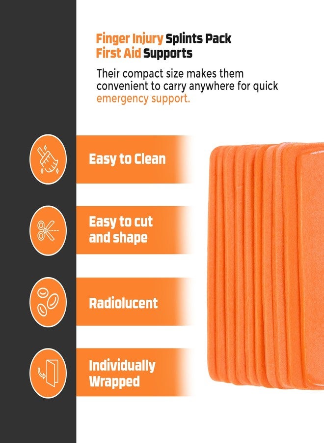 Primacare IS-5202 (Pack of 10) Padded Aluminum Finger Splints, Finger Brace for Pain Relief Sport Injuries, Basketball, Finger Buddy Wraps for Broken, Swollen Fingers or Dislocated Joint, 2", Orange - Image 5