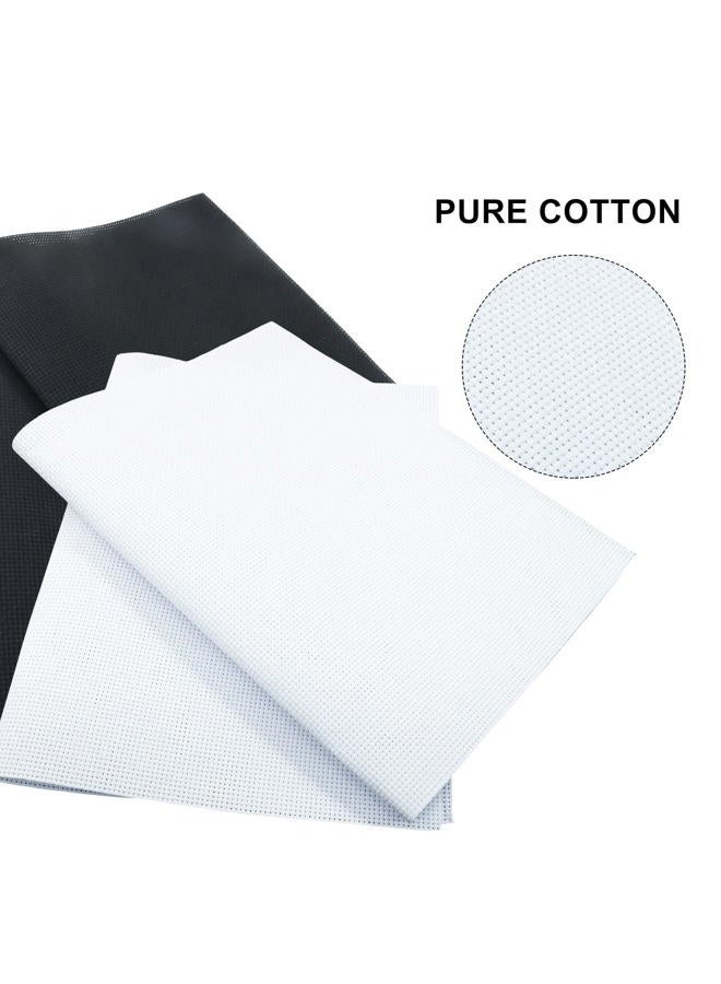 Murtenze 6 Pieces Classic Aida Cloth, 11 Count Cross Stitch Fabric White&Black Aida Fabric, Large Embroidery Cloth for Home DIY Embroidery Decoration - Image 4