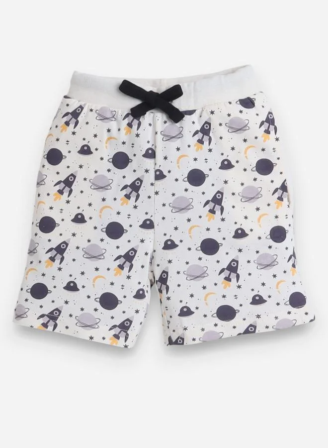 victor and jane All-Over Printed Cotton T-Shirt and Shorts Set