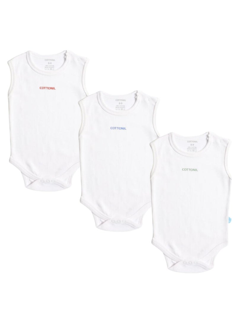 كوتونيل قطونيل باك يحتوي علي 3 قطع سالوبت قطن 100% كت ابيض للبيبي - Image 2