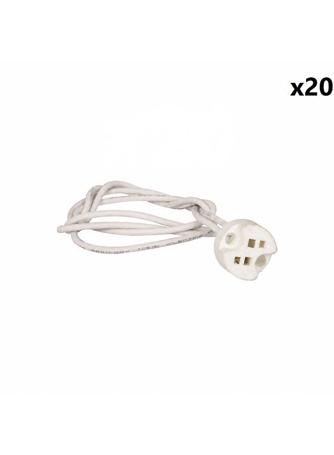MIC Led Halogen Lamp Holder Ceramic Body Lamp Bi-Pin Base 40 cm quantity 20 - Image 1