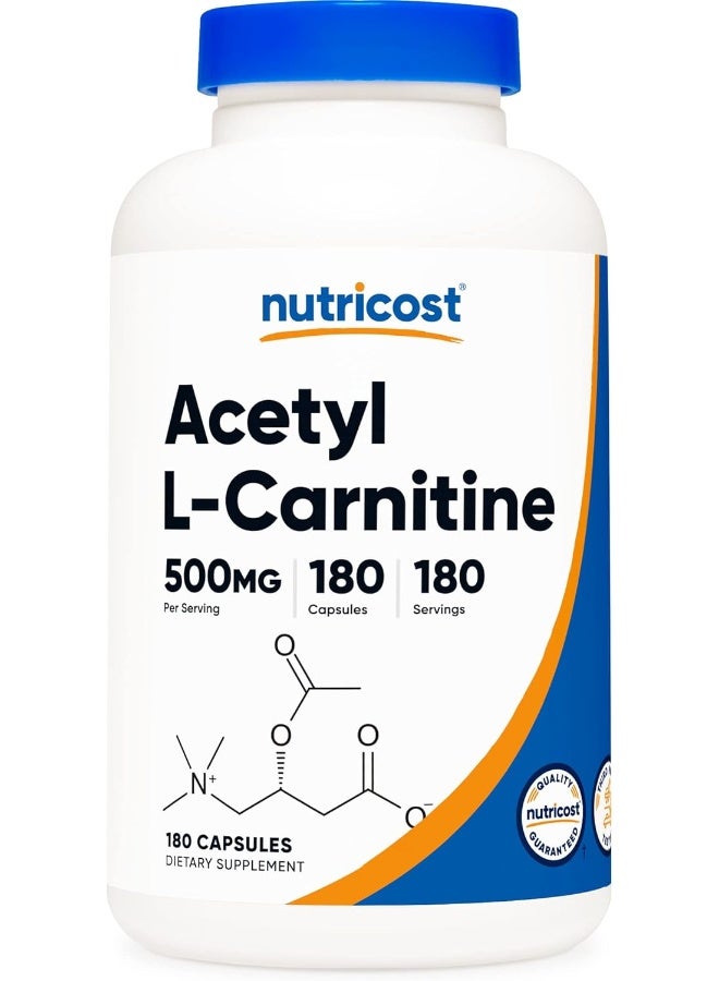 Nutricost Acetyl Lcarnitine 500Mg Nongmo Glutenfree 180 Capsules - Image 1