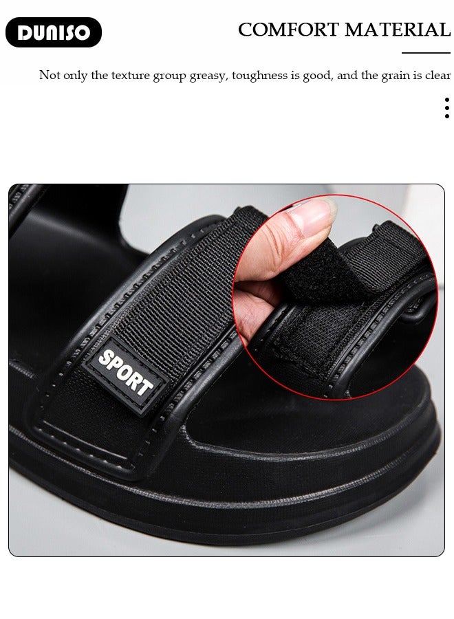 DUNISO Fashion Summer Slides Sandal for Men Outdoor Hiking Sandals Closed, Non-Slip Beach Sandal Platform Sandals Comfort Lightweight Ultra Cushion EVA Slippers(Size 42)  - Image 2