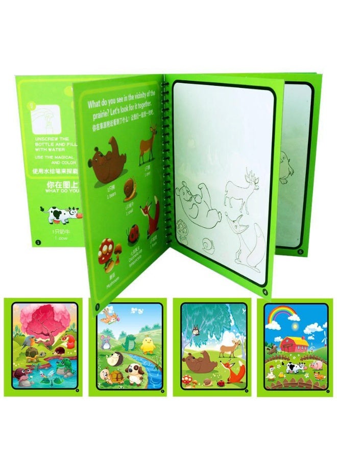 This magical coloring book and Montessori pen set is perfect for nursery, travel, and outings. It encourages creativity and focus in children and is suitable for boys and girls aged 3 and up. - Image 1