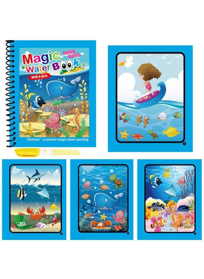 This magical coloring book and Montessori pen set is perfect for nursery, travel, and outings. It encourages creativity and focus in children and is suitable for boys and girls aged 3 and up. - Image 3