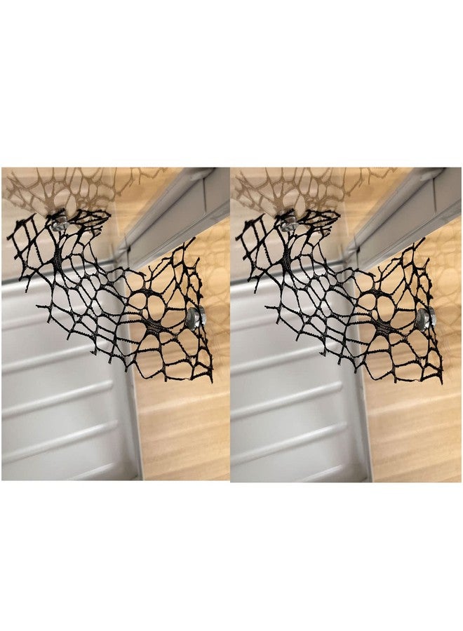 JILINWEI 2Set Tarantula Enclosure Accessories,Jumping Spider Praying Mantis Habitat Decor Climbing Moss Ribbon for Hide,Tarantula Pet Praying Mantis Webbed Moss Ribbon with Magnet,Black - Image 1