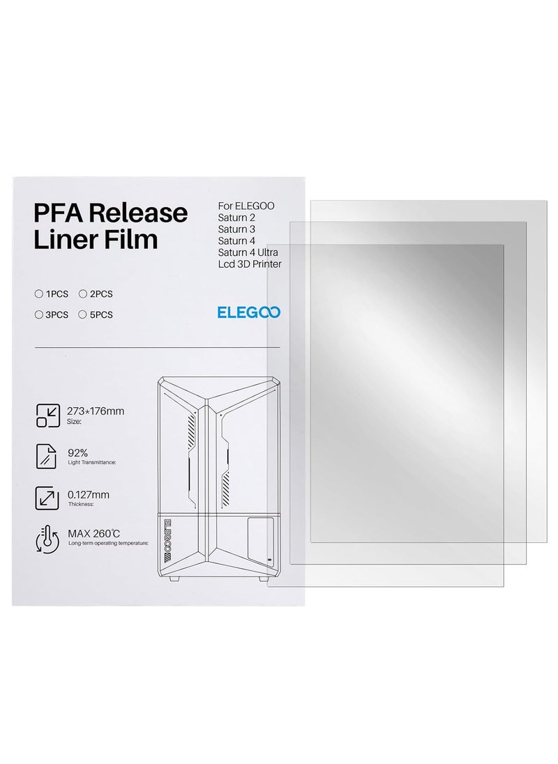 ELEGOO ELEGOO PFA Release Liner Film 3PCS for Saturn 8k Saturn 2 Saturn 3 Saturn 4 Saturn 4 Ultra Resin 3D Printer 273  176mm 0127mm Thickness  - Image 1