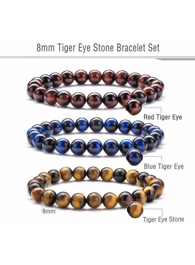 Hamoery Men Women 8mm Natural Stone Lava Rock Diffuser Bracelet Elastic Yoga Agate Beads Bracelet Bangle - Image 2
