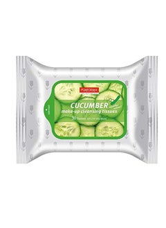 Purederm Make Up Cleansing Tissues Cucumber - 30pcs  - Image 1