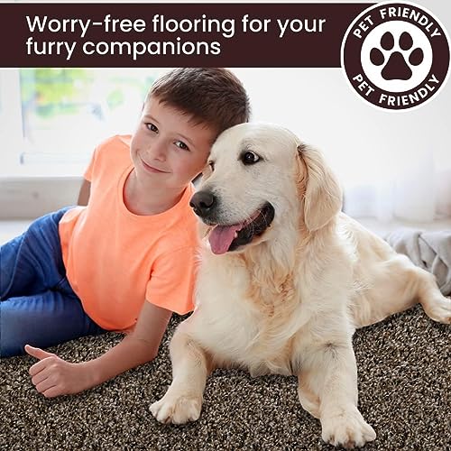 SMART SQUARES THE SIMPLE FLOORING SOLUTION Smart Squares in A Snap 18” x 18” Residential Soft Carpet Tile, Peel and Stick, Easy DIY Installation, Seamless Appearance, Made in USA (383 Rustic Charm, 10 Tiles - 22.5 Sq Ft) - Image 5