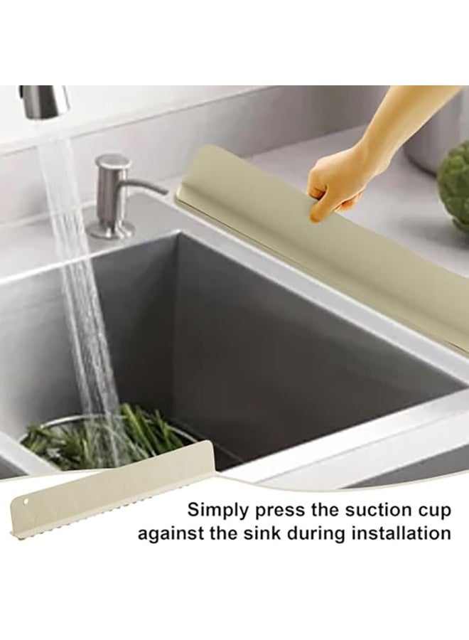 كوفوز سيليكون حوض رذاذ الحرس ، حارس رذاذ المياه للمطبخ ، حامي حوض السيليكون مع قاعدة كأس امتصاص غير انزلاق للمطبخ غسالة صحون الحمام آمنة (15.4L × 2.2W × 1.97H بوصة) - Image 3