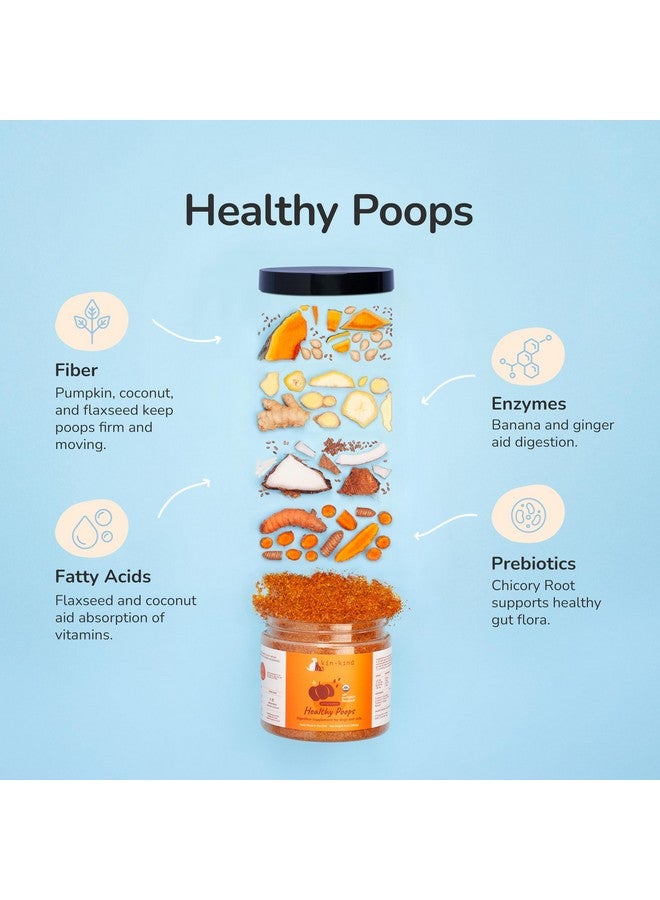 kin+kind Organic Fiber for Dogs&Cats - Pumpkin Boost for Healthy Poops - Digestive Health - Flax Seed, Ginger, Turmeric and Coconut - Made in USA (4 Ounce) - Image 2