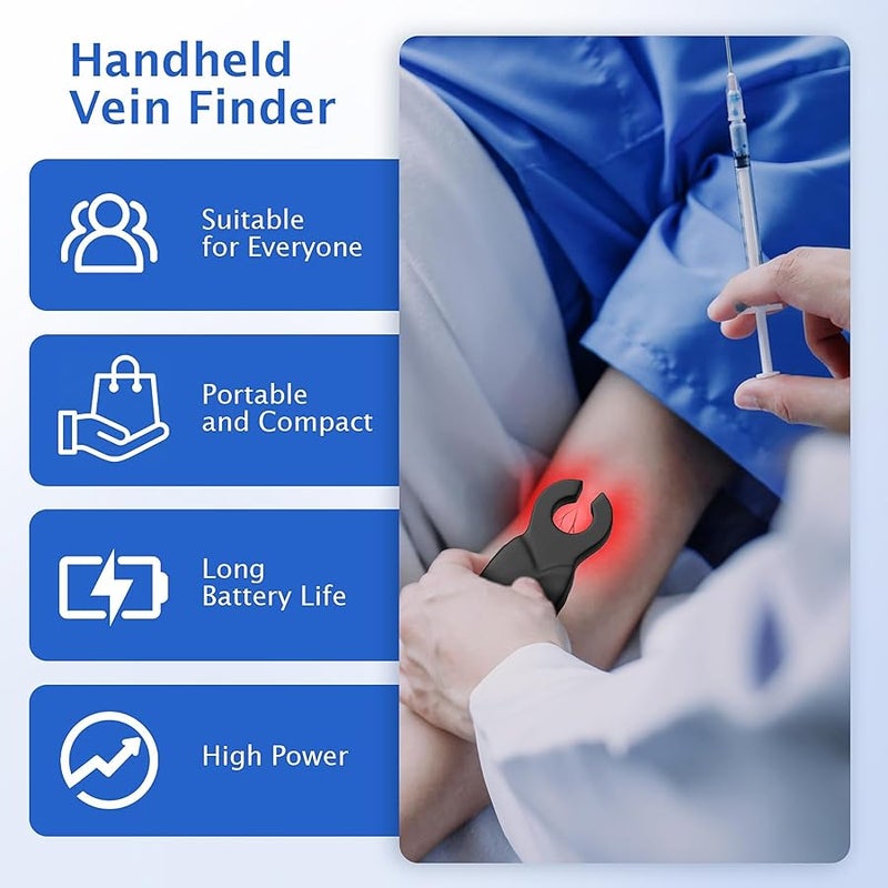 Rechargeable Vein Finder for IV Access, Handle LED Vein Viewer, for All Skin Types & Ages, Fast-Clear Vein Viewer for Nurse Clinics Homes Use - Image 2