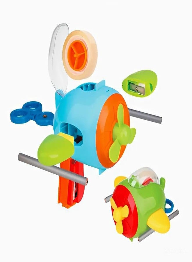 SHREE TECHNESH Educational Aircraft Stationery Set - 7-in-1 School Stationery Gift for Kids - Image 1