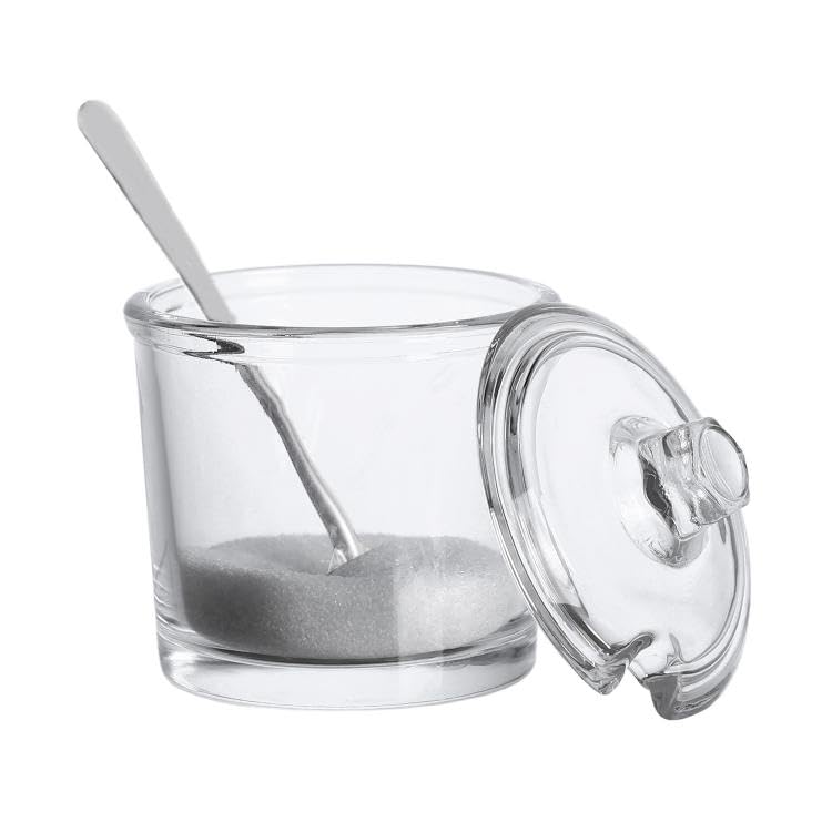 123Arts وعاء سكر زجاجي 123Arts مع غطاء وملعقة من الفولاذ المقاوم للصدأ - Image 3