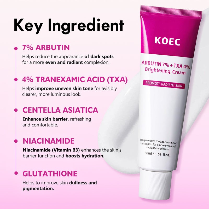 Koec Arbutin Txa Moisturizing Cream Tk Popular Arbutin 7%+Txa 4% Cream - Image 5