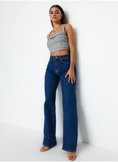 Blue High Waist Wide Leg Jeans TWOSS23JE00068