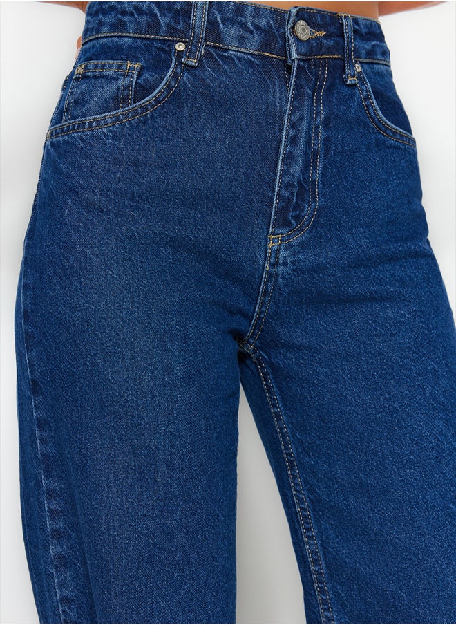 trendyol - Blue High Waist Wide Leg Jeans TWOSS23JE00068 - Image 1