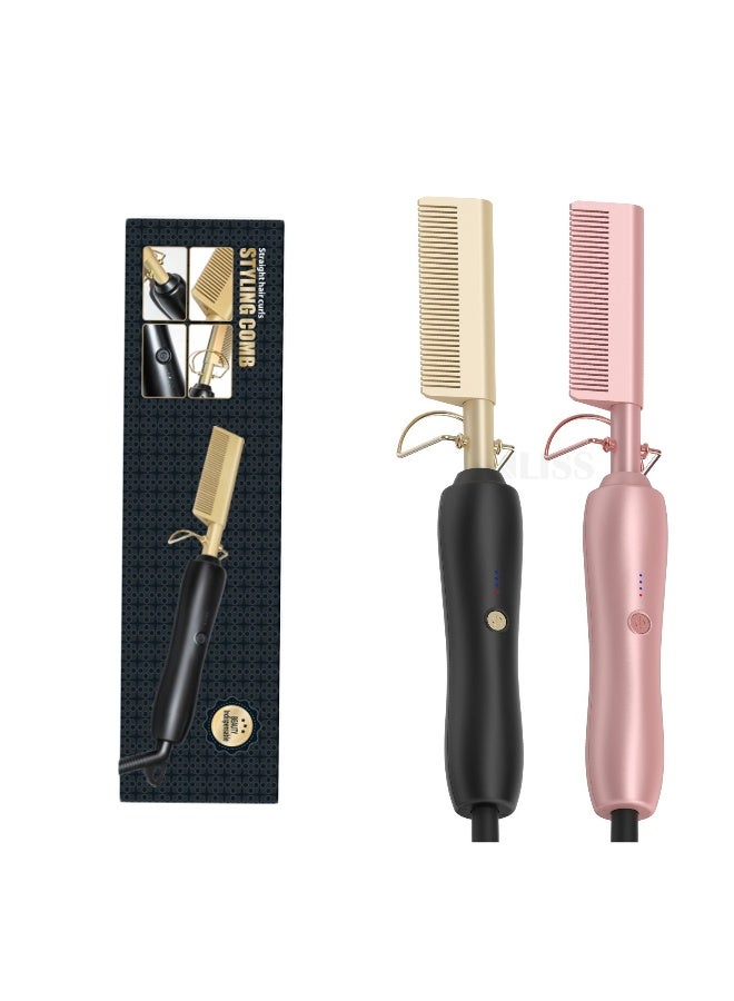Beauenty Comb two-in-one curling iron electrical appliances straight two/pink - Image 1