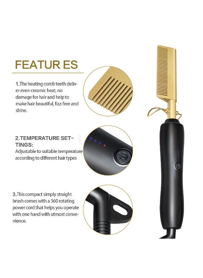 Beauenty Comb two-in-one curling iron electrical appliances straight two/pink - Image 3