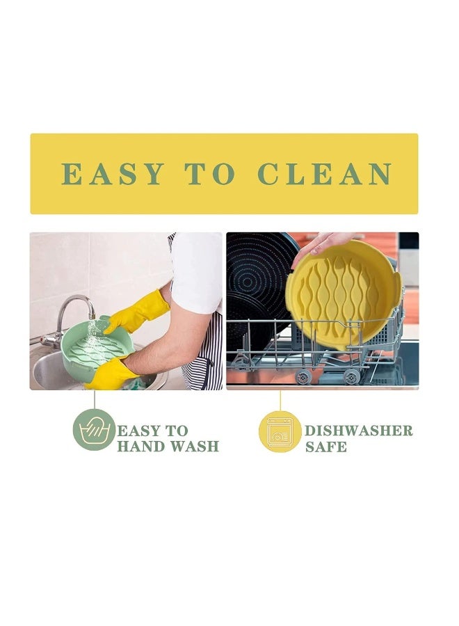 بطانات سيليكون لقلاية الهواء، وعاء دائري بحجم 7.8 بوصة، صينية خبز قابلة لإعادة الاستخدام لقلاية الهواء، تناسب سلة بحجم 3.6 إلى 7QT، غير لاصقة، آمنة للطعام، ملحقات رائعة لمطبخ الطهي السريع - Image 4