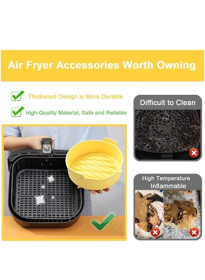 بطانات سيليكون لقلاية الهواء، وعاء دائري بحجم 7.8 بوصة، صينية خبز قابلة لإعادة الاستخدام لقلاية الهواء، تناسب سلة بحجم 3.6 إلى 7QT، غير لاصقة، آمنة للطعام، ملحقات رائعة لمطبخ الطهي السريع - Image 5