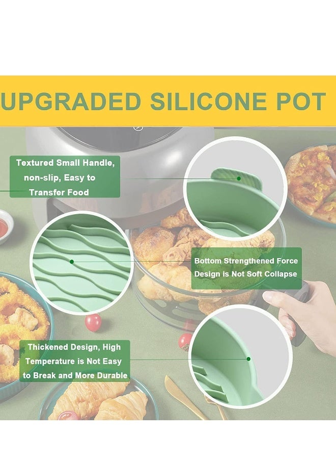 بطانات سيليكون لقلاية الهواء، وعاء دائري بحجم 7.8 بوصة، صينية خبز قابلة لإعادة الاستخدام لقلاية الهواء، تناسب سلة بحجم 3.6 إلى 7QT، غير لاصقة، آمنة للطعام، ملحقات رائعة لمطبخ الطهي السريع - Image 3