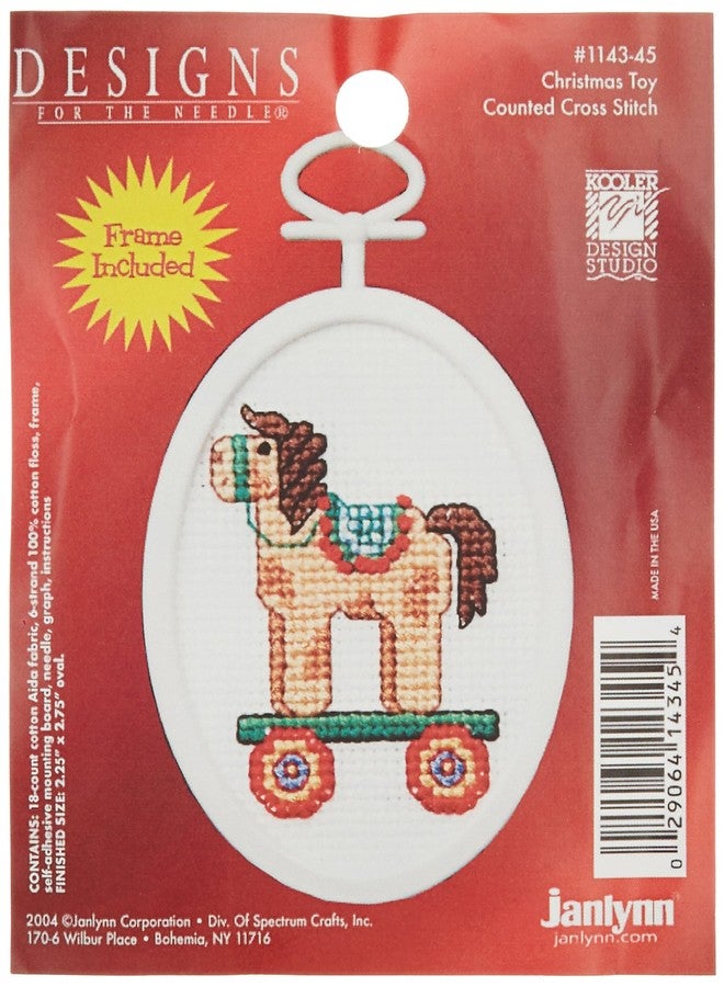 Janlynn Christmas Toys Mini Counted Cross Stitch Kit with Frame - Image 1