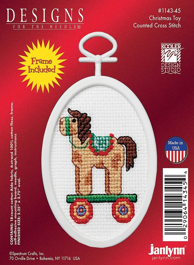 Janlynn Christmas Toys Mini Counted Cross Stitch Kit with Frame - Image 2