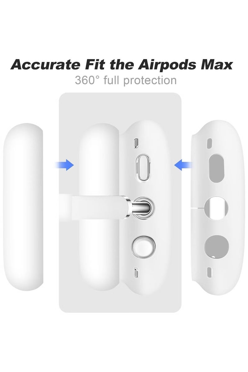 4 in 1 Clear Silicone Case Cover for AirPods Max Headphones (White) - Image 5