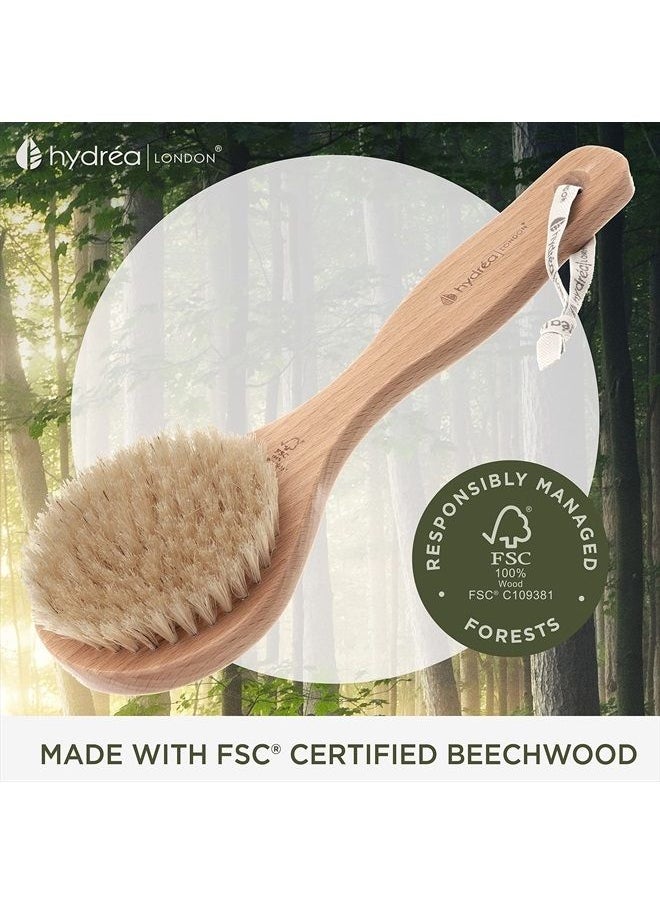 Short Body Brush with Natural Bristles Wet Or Dry Brushing