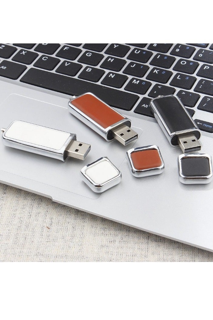 USB Flash Drive, Leather Keychain USB Pen Drive, Compact And Portable High Speed Thumb Drive, Shock Resistant USB Memory Stick For Laptops Computers, (1pc, White, 64GB) - Image 3