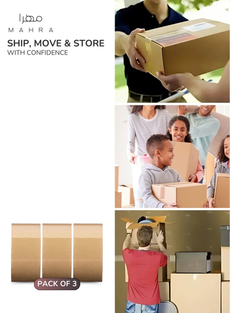 Generic Set of 3 | Brown Tape for Packaging | Sturdy, Long-lasting Adhesive for Box Sealing, Shipping, Relocation & Storage | Heavy-Duty, Dependable Brown Tape for Cartons & Packages | 2 Inches x 30 Yards  - Image 4